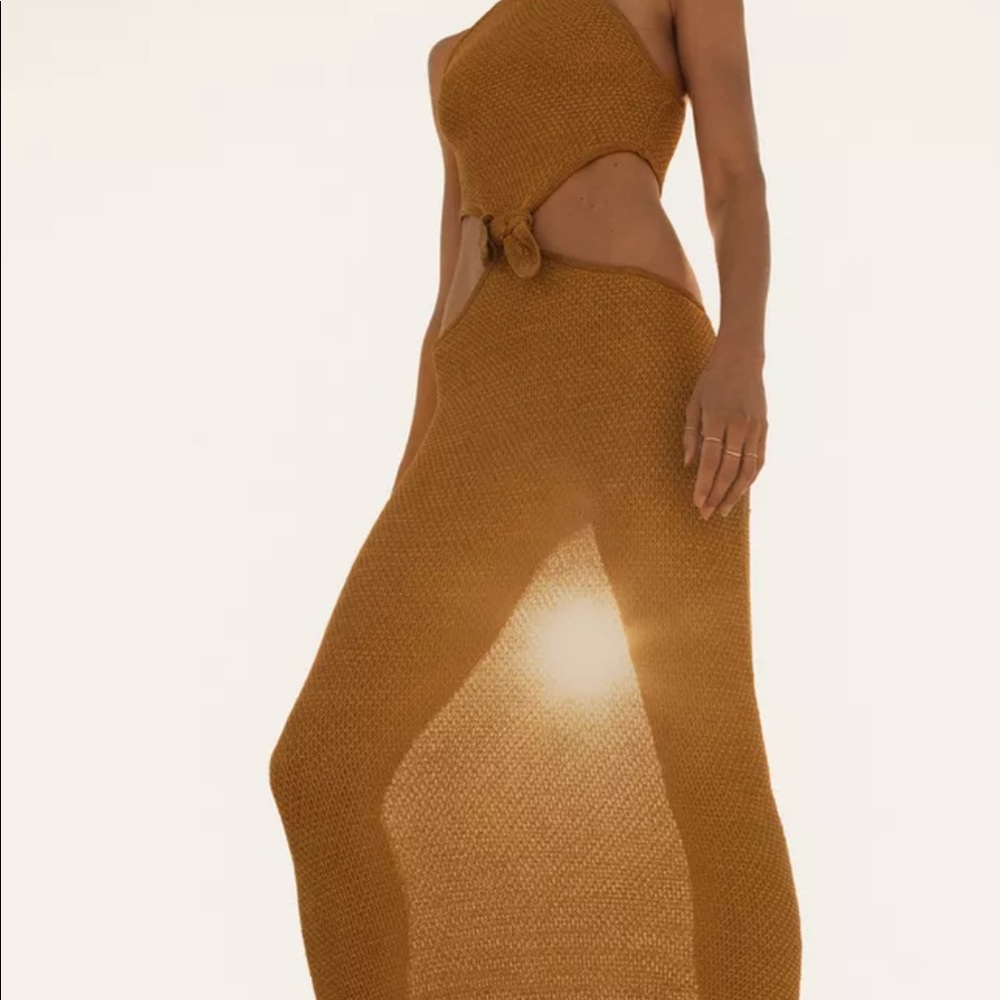 Zara halter knit cut out dress